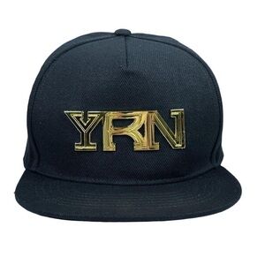 🧢 YRN Gold Logo Black Flat Bill Hat 🧢